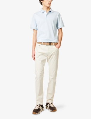 HACKETT MENS HACKETT LOGO-EMBROIDERED SHORT-SLEEVE COTTON-JERSEY POLO SHIRT 