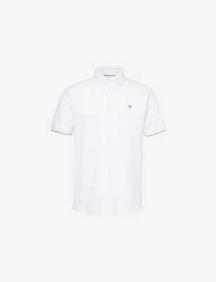 HACKETT: Logo-Embroidered Short-Sleeve Cotton-Pique Polo Shirt