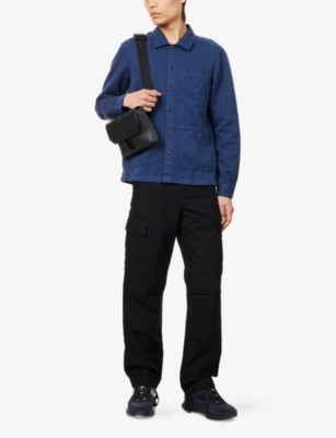HACKETT MENS HACKETT LONG-SLEEVE COTTON AND LINEN OVERSHIRT 