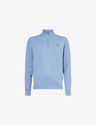 HACKETT: Logo-Embroidered Cotton And Silk Jumper