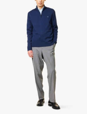HACKETT: Quarter-Zip Regular-Fit Cotton and Silk Jumper