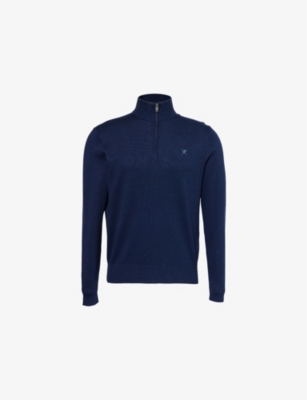 HACKETT: Quarter-Zip Regular-Fit Cotton and Silk Jumper