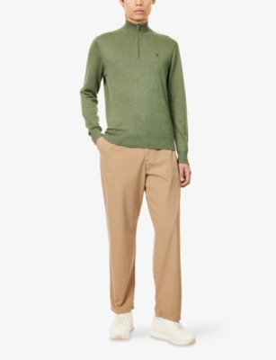 HACKETT: Logo-Embroidered Cotton And Silk Jumper