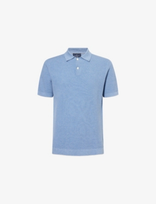 HACKETT: Contrast-Trim Knitted Cotton Polo Shirt