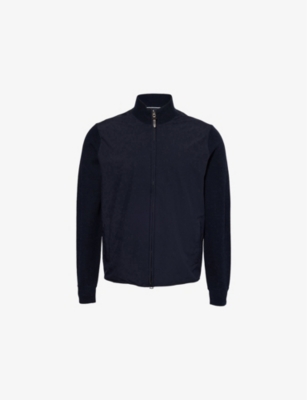 HACKETT: Hybrid Merino-Wool and Shell Cardigan