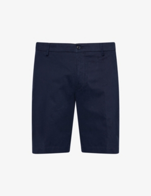 HACKETT MENS NAVY BLAZER CORE KEN REGULAR-FIT STRETCH-COTTON SHORTS 