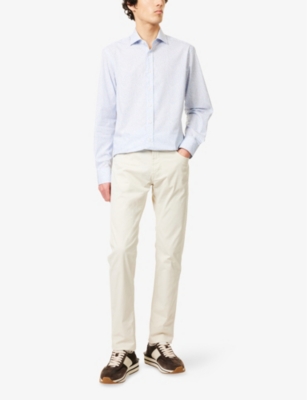 HACKETT: Graphic-Print Long-Sleeve Cotton Shirt