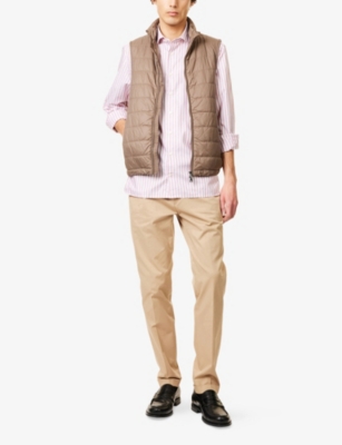 HACKETT: Stripe-Print Long-Sleeve Cotton Shirt