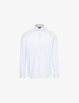 HACKETT MENS HACKETT STRIPE-PRINT LONG-SLEEVE COTTON SHIRT 