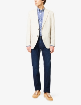 HACKETT: Batik-Print Long-Sleeve Cotton Shirt