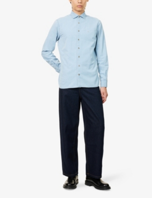 HACKETT: Tailored-Fit Light-Wash Denim Shirt