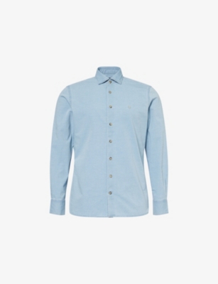 HACKETT: Tailored-Fit Light-Wash Denim Shirt