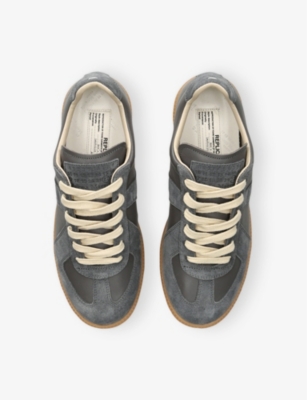MAISON MARGIELA: Replica Panelled Suede and Leather Low-Top Trainers