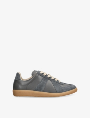 MAISON MARGIELA: Replica Panelled Suede and Leather Low-Top Trainers