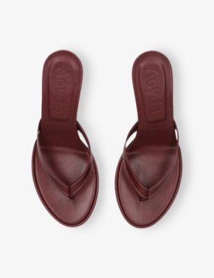 AEYDE: Daphne Leather Heeled Mules