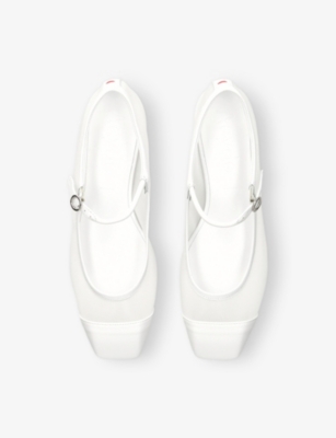 Aeyde White Uma Mesh Toe-cap Ballerina Flats