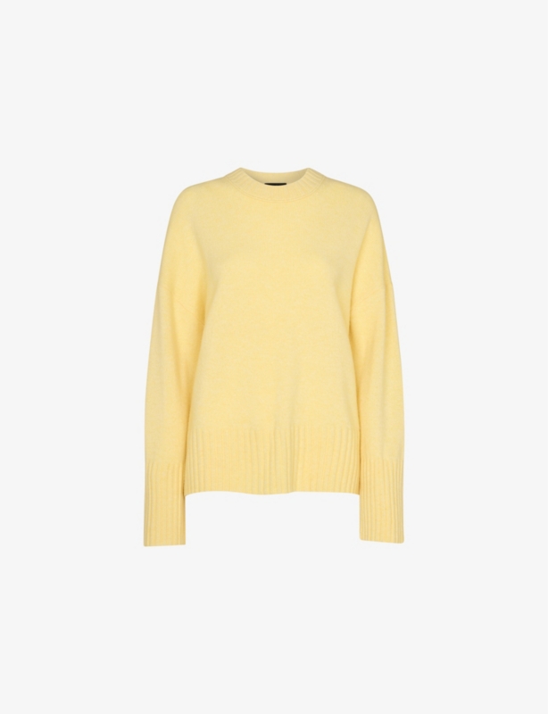 Ribbed-Cuff Wool Knitted Jumper