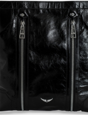 ZADIG&VOLTAIRE: Sunny Zip-Embellished Leather Shoulder Bag