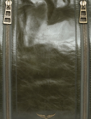 ZADIG&VOLTAIRE: Sunny Zip-Embellished Leather Shoulder Bag