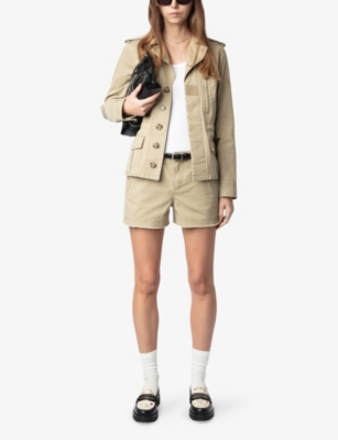 ZADIG&VOLTAIRE: Sparky Raw-Edge Washed Cotton Military Shorts