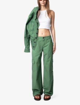 ZADIG&VOLTAIRE: Parky Flap-Pocket Wide-Leg High-Rise Cotton Trousers