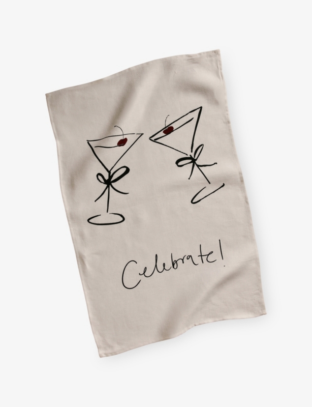 Celebration Linen Tea Towel
