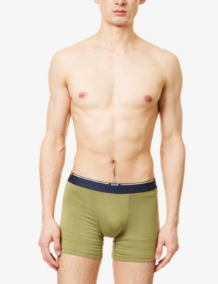 Hugo Boss Mens Branded-waistband Three-pack Bamboo Jersey Boxer Briefs 981 Open Miscellaneous In 981 Open Miscellaneous