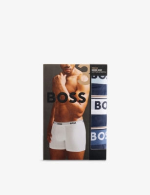 Shop Hugo Boss Mens Open Miscellaneous Logo-waistband Stretch-woven Boxer Shorts