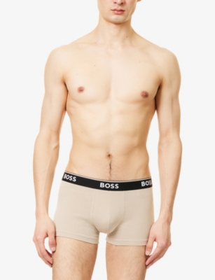 Shop Hugo Boss Mens 960 Open Miscellaneous Power Logo-waistband Stretch-woven Trunks Xxl