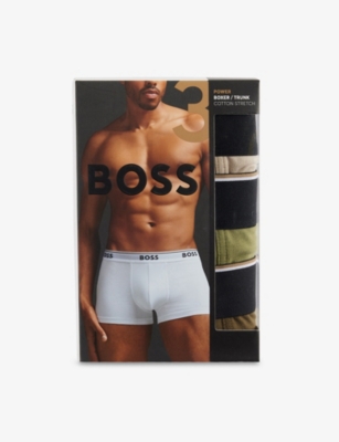 Shop Hugo Boss Mens 960 Open Miscellaneous Power Logo-waistband Stretch-woven Trunks Xxl