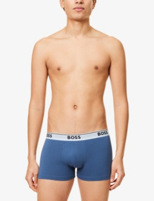 HUGO BOSS MENS OPEN MISCELLANEOUS POWER LOGO-WAISTBAND STRETCH-WOVEN TRUNKS 