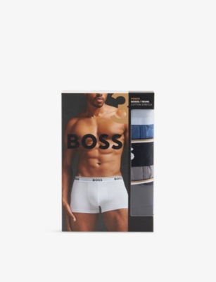 HUGO BOSS MENS OPEN MISCELLANEOUS POWER LOGO-WAISTBAND STRETCH-WOVEN TRUNKS 