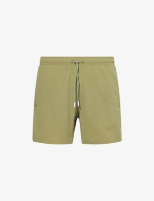 BOSS: Iconic Stripe-Trim Swim Shorts