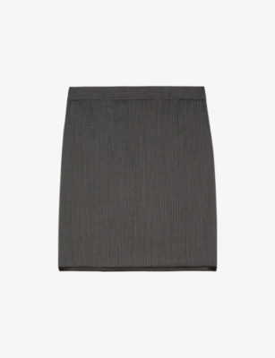 THE KOOPLES: High-Rise Straight-Cut Striped Stretch-Wool Mini Skirt