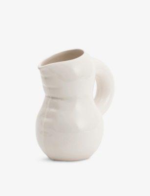Home Studyo Jug Emily Bone White Gloss In Bone White Gloss