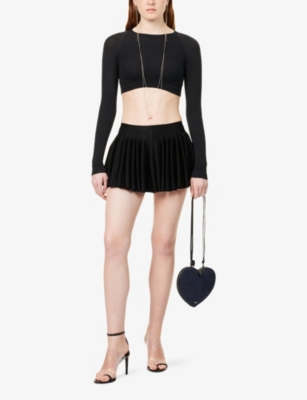ALAIA: Second Skin Crop Stretch-Woven Top