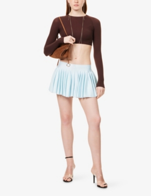 ALAIA: Godet Pleated Knitted Shorts