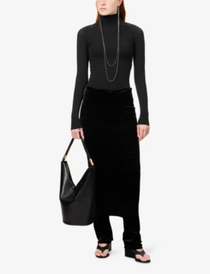 ALAIA: Second Skin High-Neck Stretch-Woven Top