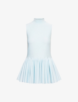 ALAIA: Godet Pleated Knitted Top