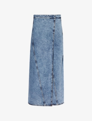 ALAIA: Wrap Wide-Leg Denim-Blend Jeans