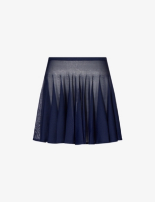 ALAIA: Skater Pleated Knitted Mini Skirt