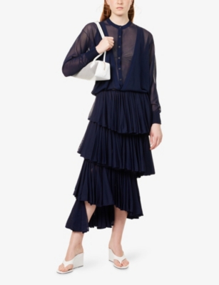 Alaïa Alaia Spiral Skirt In Minuit