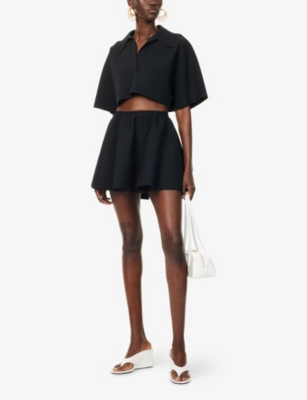 ALAIA: Godet Pleated Knitted Mini Skirt