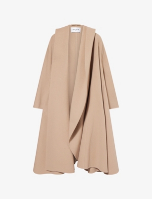 ALAIA: Hooded Belted Wool and Cashmere Cape