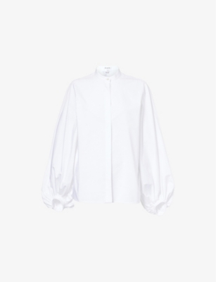 ALAIA: Balloon-Sleeve Relaxed Cotton Shirt