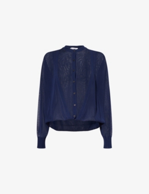 ALAIA: Folded Sheer Knitted Cardigan