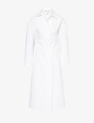 ALAIA: Wrap Spiral-Waistband Cotton-Poplin Maxi Dress