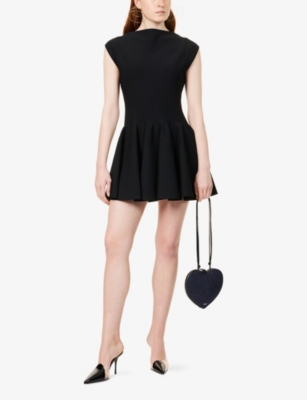 ALAIA: Skater Pleated Knitted Mini Dress