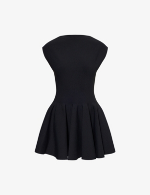 ALAIA: Skater Pleated Knitted Mini Dress