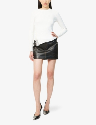 MCQUEEN: Asymmetric-Frill Crewneck Knitted Jumper